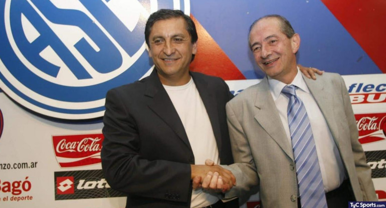 Rafael Savino, expresidente de San Lorenzo junto a Ramón Díaz