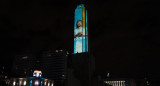 Monumento a la Bandera con la imagen de Messi