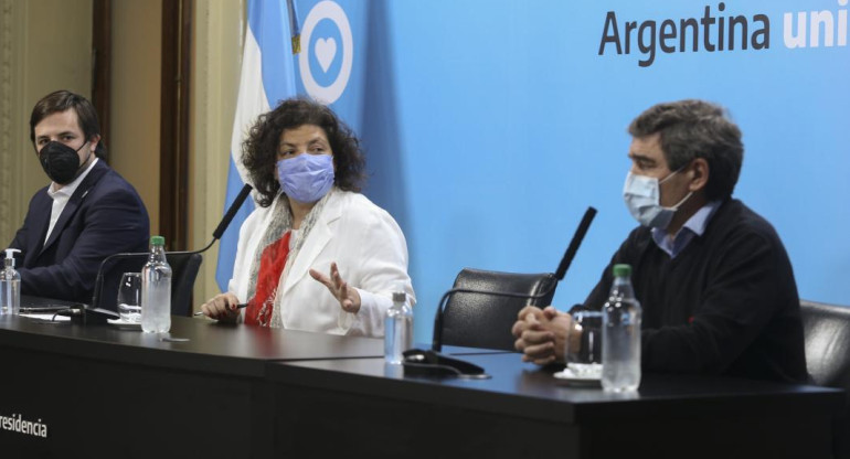 Conferencia de prensa de Carla Vizzotti, Fernán Quirós y Nicolás Kreplak, AGENCIA NA