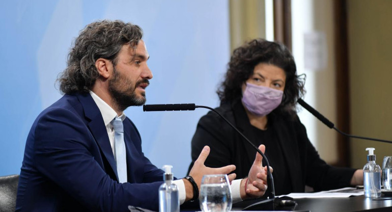 Conferencia de prensa de Carla Vizzotti y Santiago Cafiero, AGENCIA NA