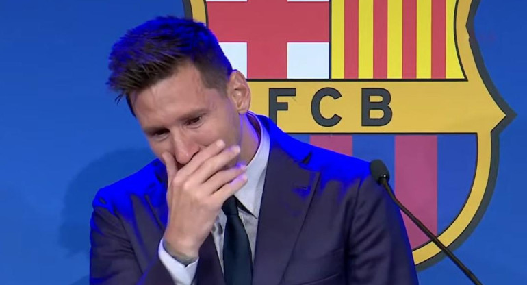 Lionel Messi, conferencia de prensa, despedida del Barcelona, NA