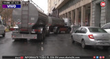 Protesta de camioneros en Plaza de Mayo, CANAL 26