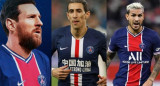 Lionel Messi, Leandro Paredes y Ángel Di Maria en el PSG