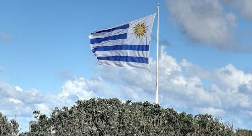 Uruguay, niño con bandera urugaya