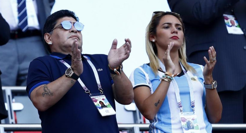 Rocío Oliva y Diego Maradona, foto NA