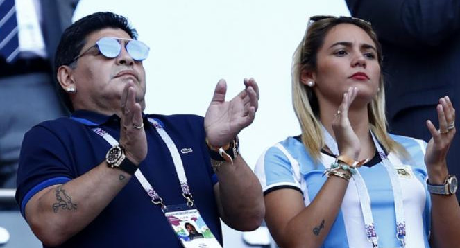Rocío Oliva y Diego Maradona, foto NA