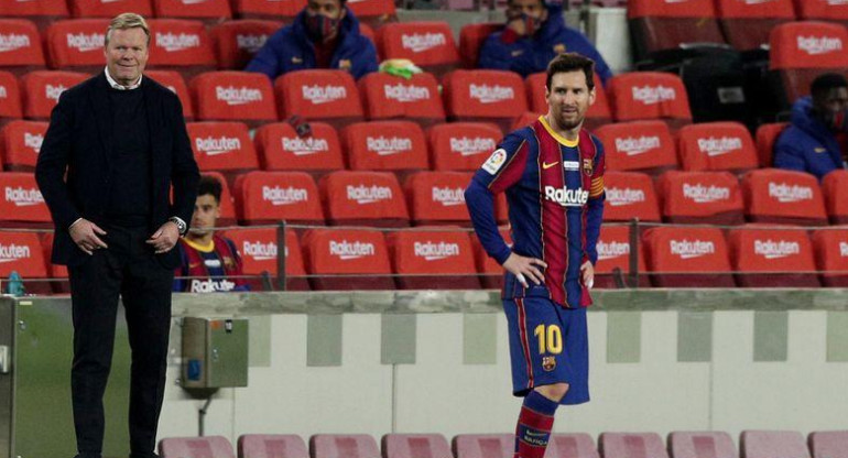 Ronald Koeman y Messi, Barcelona, Reuters