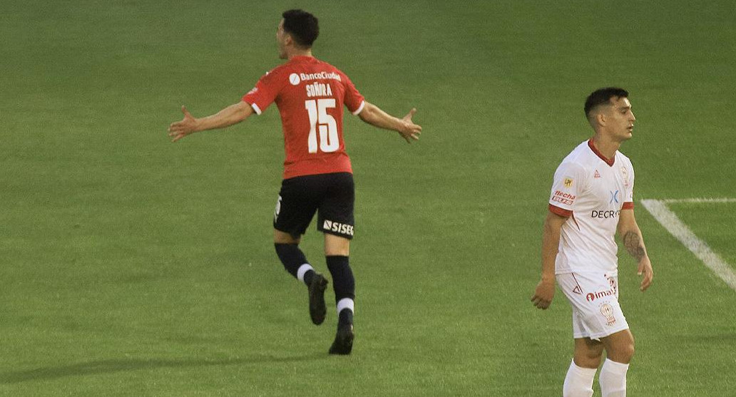 Huracán vs. Independiente, festejo de gol de Independiente, NA