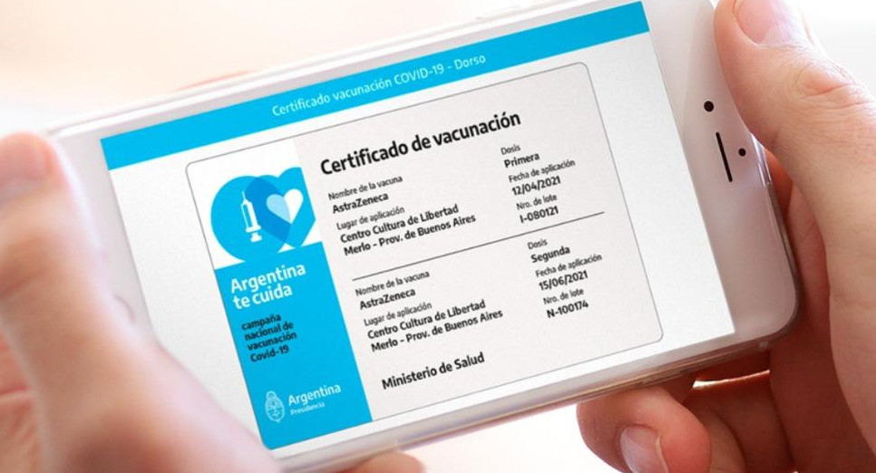 Certificado de vacunación contra coronavirus, Foto NA