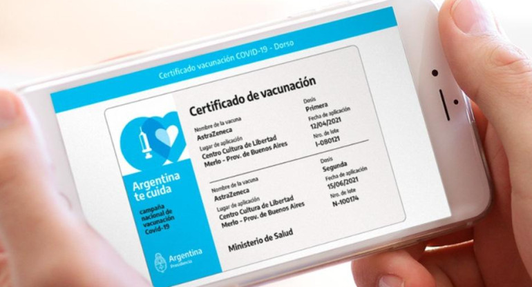 Certificado de vacunación contra coronavirus, Foto NA