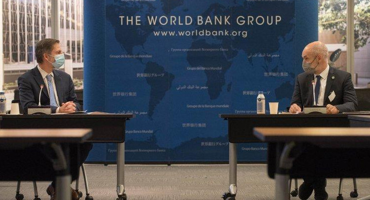 Horacio Rodríguez Larreta, en conversación con Felipe Jaramillo, del Banco Mundial
