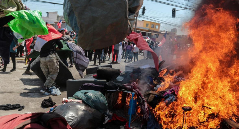 Disturbios en una marcha contra la migración irregular en el norte de Chile, EFE
