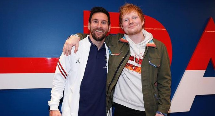 Lionel Messi y Ed Sheeran, foto Instagram
