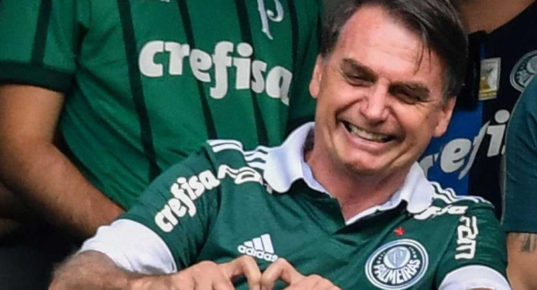 Jair Bolsonaro, camiseta del Palmeiras, Brasil, NA