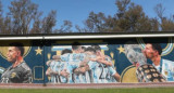 Mural de los Campeones de América en el predio de AFA