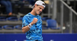 Festejo de Diego Schwartzman en el ATP de Amberes