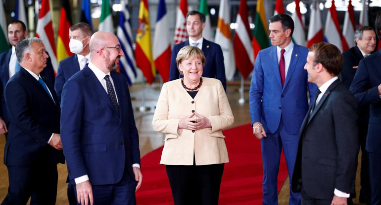Angela Merkel en su última conferencia en la Unión Europea, Reuters