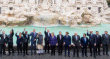 G20, Líderes mundiales en Fontana de Trevi, Roma, NA