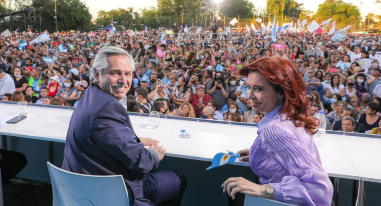 Alberto Fernández y Cristina Fernández de Kirchner en Merlo