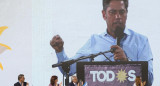 Axel Kicillof en el cierre de campaña del Frente de Todos en Merlo, NA