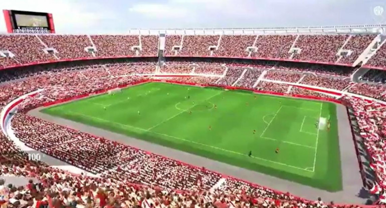 Nuevo estadio Monumental. Foto: captura del video de River Plate.