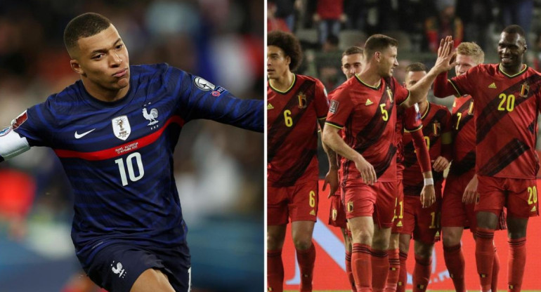 Selección de Francia y Bélgica, fútbol, fotos EFE