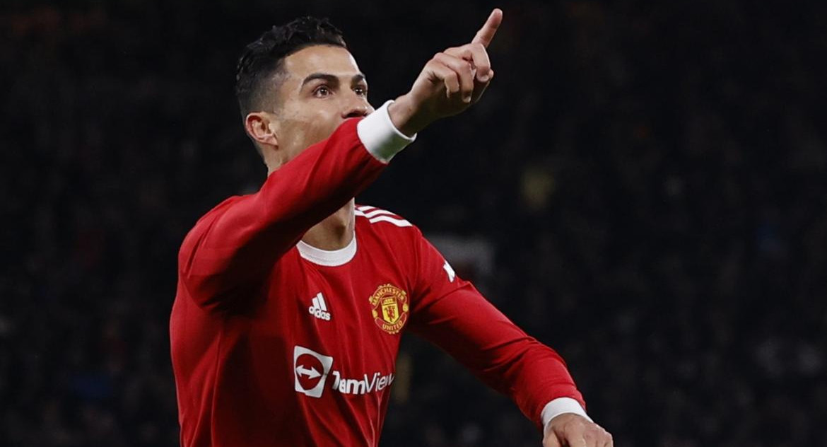 Festejo de Cristiano Ronaldo para el Manchester United, REUTERS