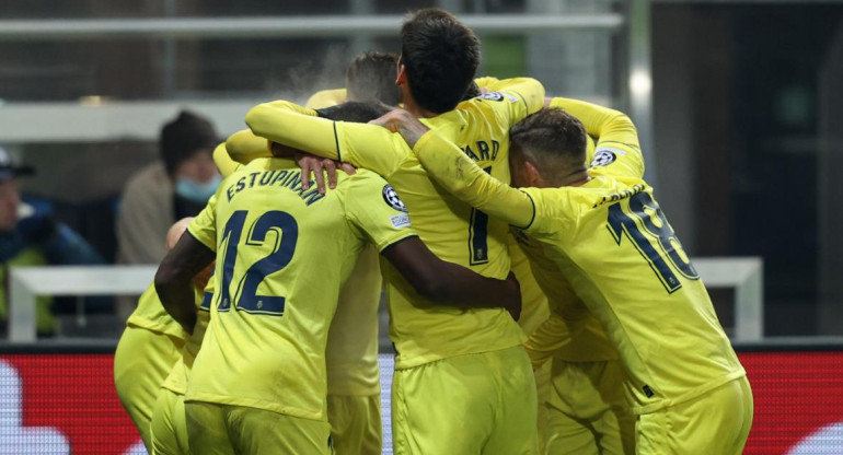 Festejo del Villarreal ante el Atalanta por la Champions League, REUTERS