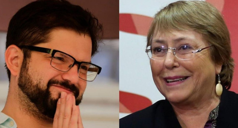 Gabriel Boric y Michelle Bachelet