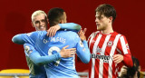 Festejo del Manchester City ante el Brentford