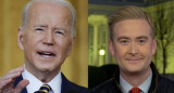 Joe Biden y el periodista Peter Doocy 