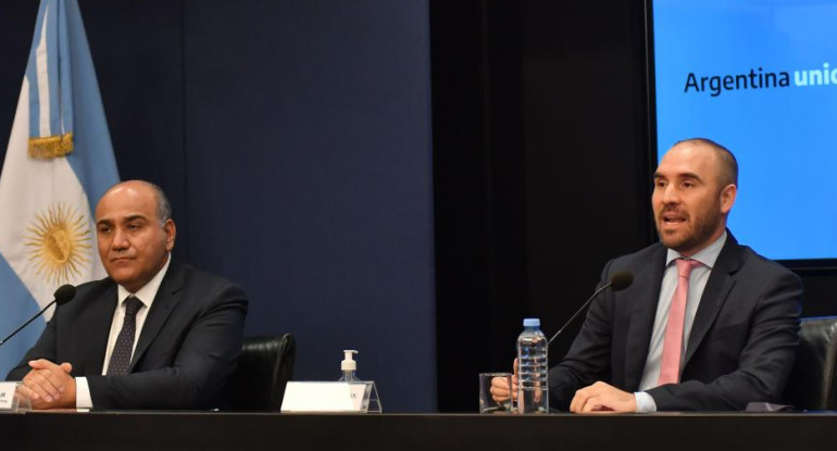 Conferencia de prensa de Guzmán y Manzur, foto NA