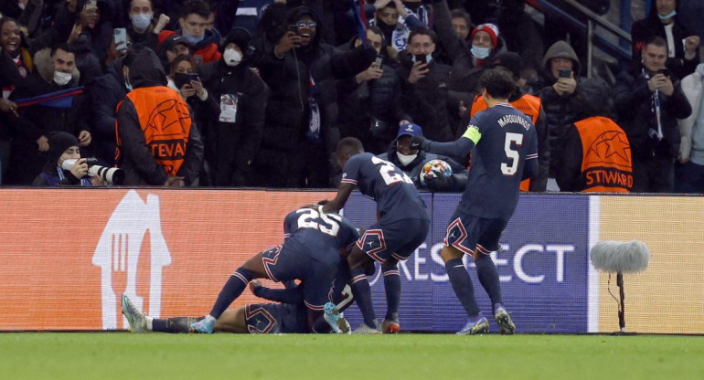 Festejo del PSG ante el Real Madrid por la Champions League, REUTERS