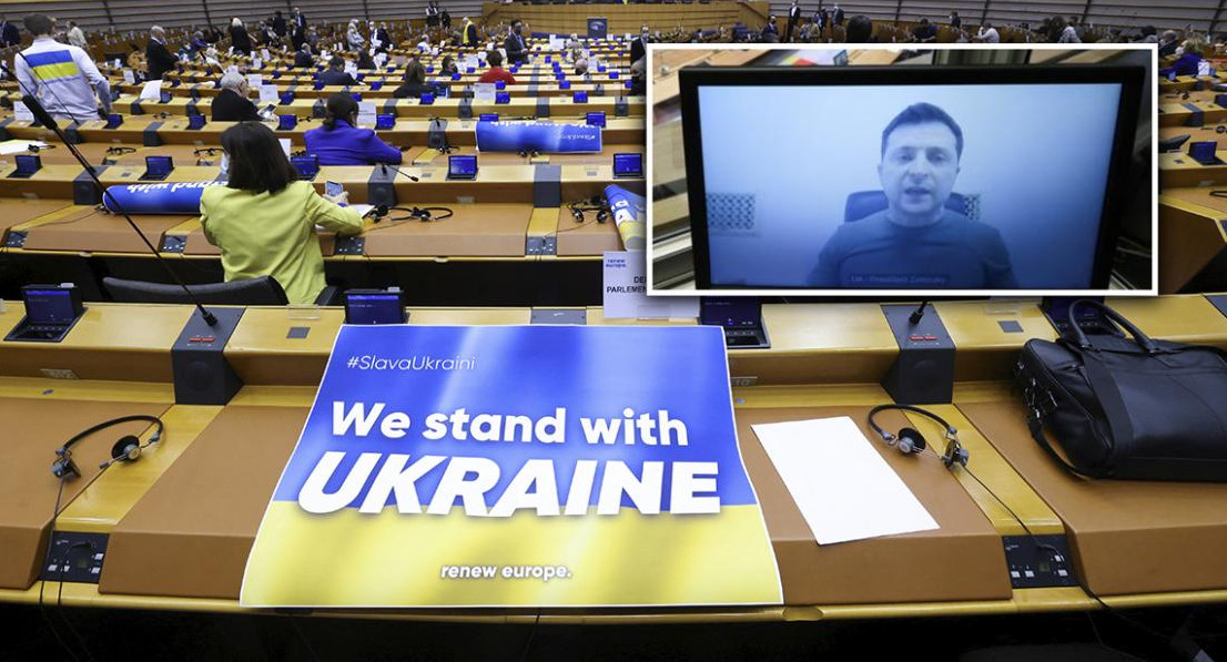 Volodomir Zelenski, Ucrania, Parlamento europeo, Reuters