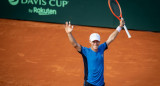 Diego Schwartzman venció al checo Tomas Machac 2-, 6-2 y 6- 3 en partido por Copa Davis. Foto NA: