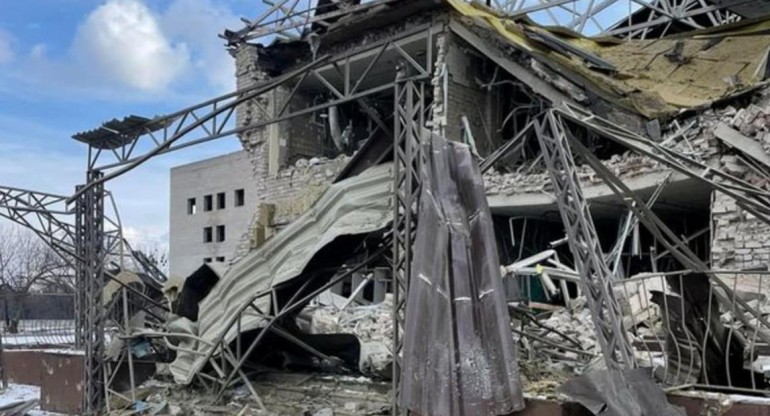 Hospital destruido, en Izyum, Ucraniam