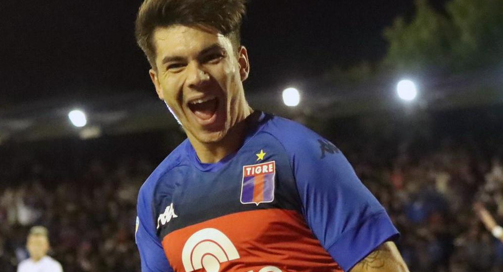  Lucas Blondel festeja su en el partido que están jugando Tigre y Platense por la Copa de la Liga. Foto NA