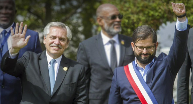 Alberto Fernández y Gabriel Boric, Argentina, Chile, presidentes, NA