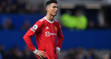 Cristiano Ronaldo en la derrota de Manchester United ante Everton, AGENCIA AFP