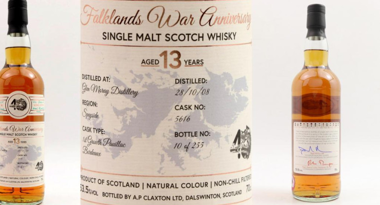 Whisky que se venderá a 40 años de Malvinas, foto NA