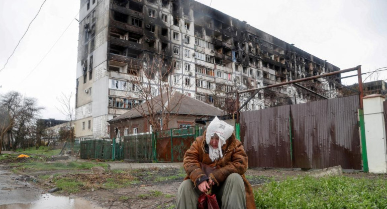 La ciudad de Mariupol en Ucrania, deterioriada por la guerra.