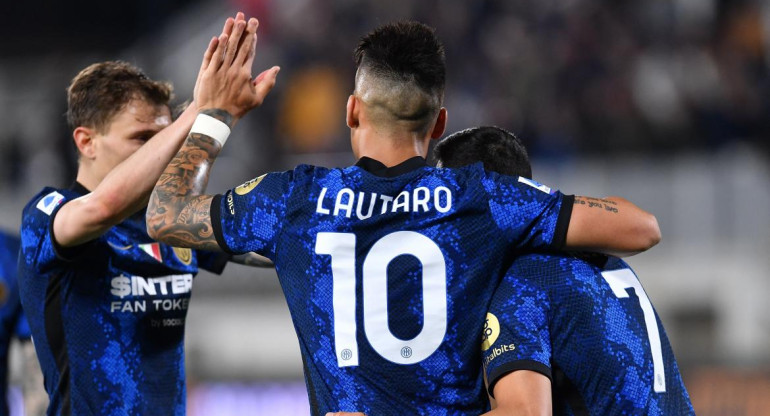 Festejo de Lautaro Martínez en el Inter, REUTERS