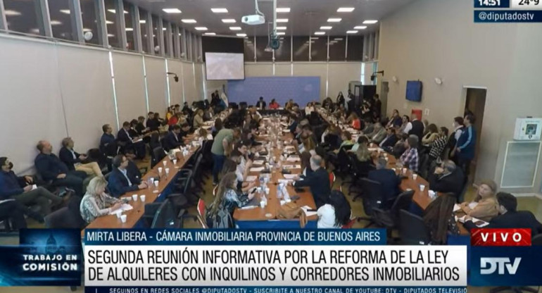 Ley de Alquileres, debate en Diputados, Comisiones, Foto captura DTV