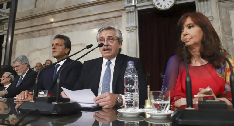 Sergio Massa, Alberto Fernández y Cristina Fernández de Kirchner, Gobierno, Congreso, NA