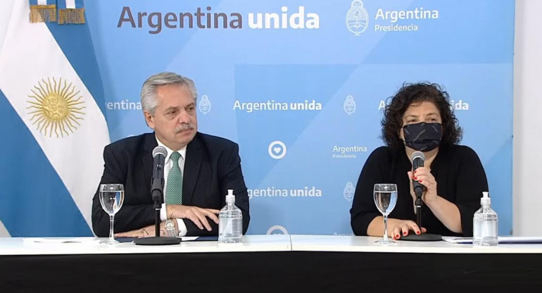 Alberto Fernández, Carla Vizzotti, Gobierno, Salud, Foto captura video