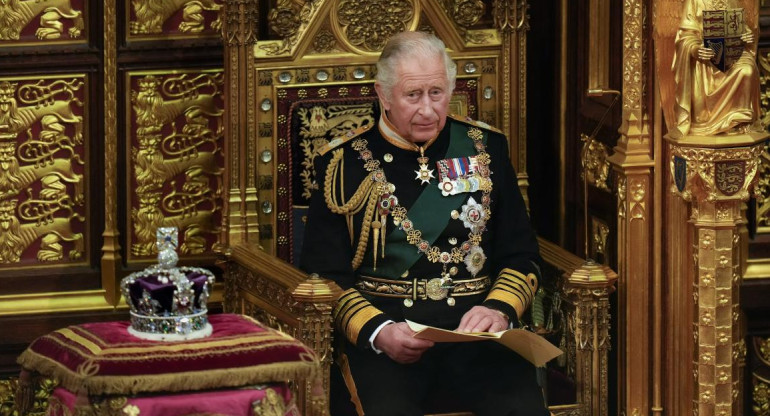 Príncipe Carlos en la apertura del Parlamento británico. Foto: AFP.