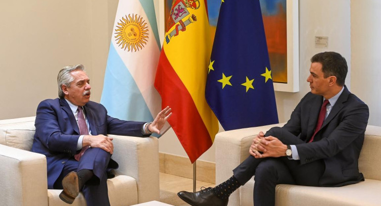 Alberto Fernández y Pedro Sánchez, Gobierno, Argentina, España, AFP