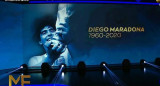 Homenaje a Diego Armando Maradona en los Premios Martín Fierro 2022.