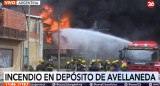 Incendio en fábrica en Avellaneda, Canal 26