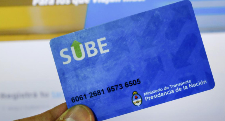 Tarjeta SUBE. Foto: NA